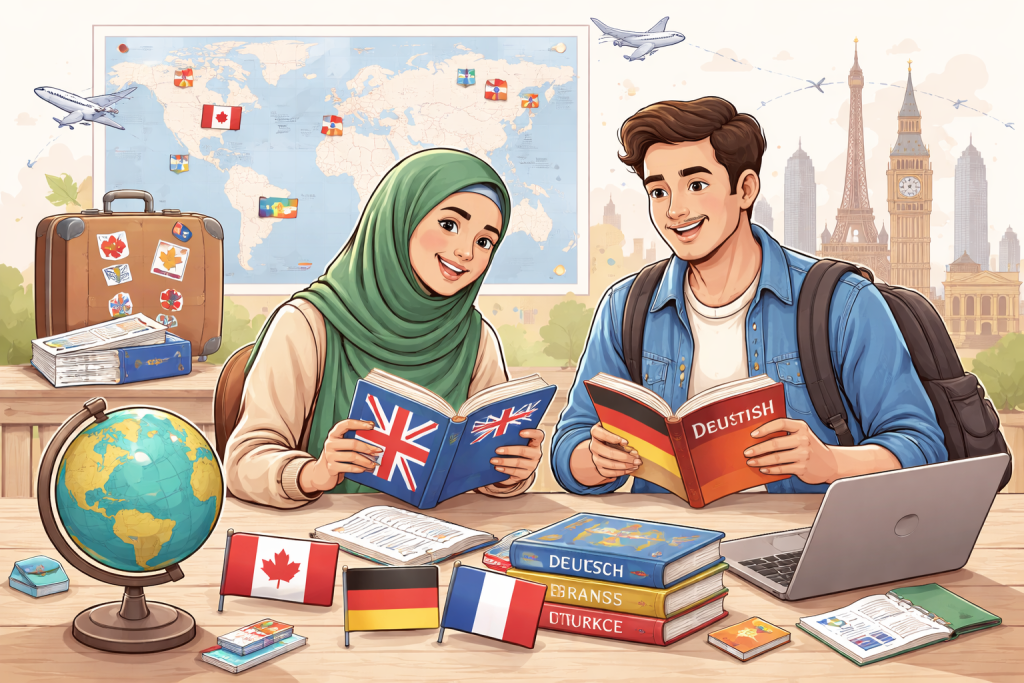 یادگیری زبان برای مهاجرت در اندیشه قلم پویا